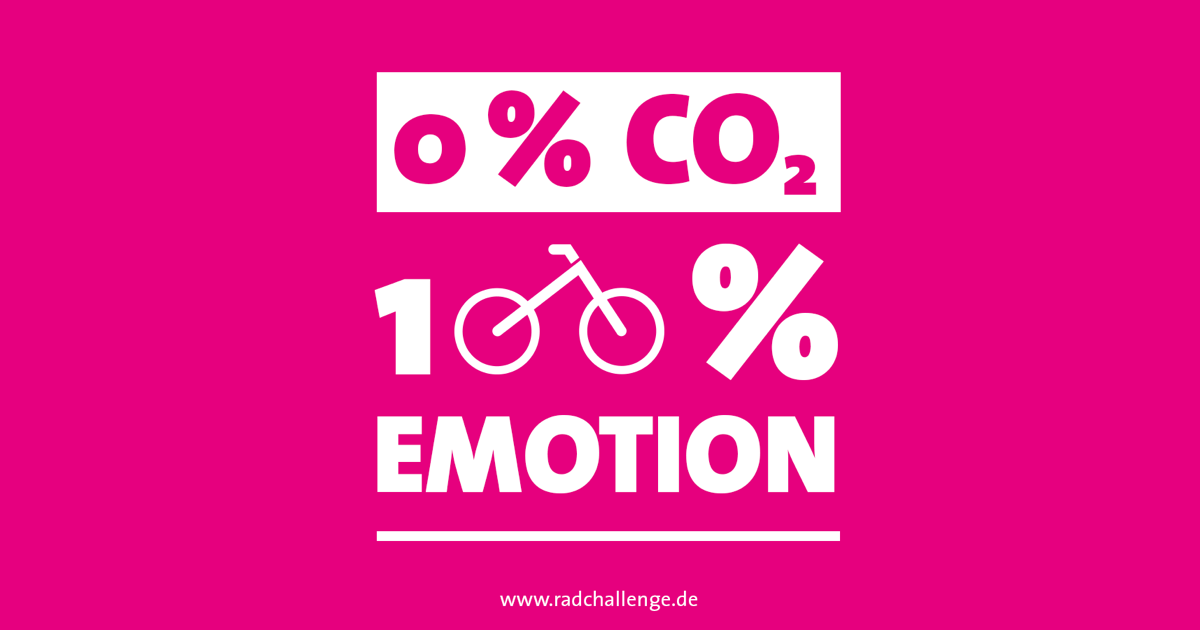 Radfahren ist 0 % CO₂, 100 % Emotion